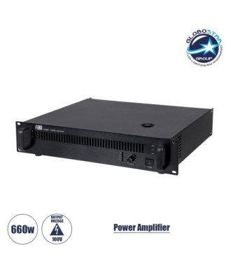 GloboStar® FDB CA660 98015 Power Amplifier - Επαγγελματικός Ενισχυτής Ηχείων Εγκαταστάσεων 100V - Frequency Response 60Hz-20Khz - AC 220V-50-60Hz - 660W-4Ω - IP20 - Μαύρο - Μ48.5 x Π32 x Υ9cm